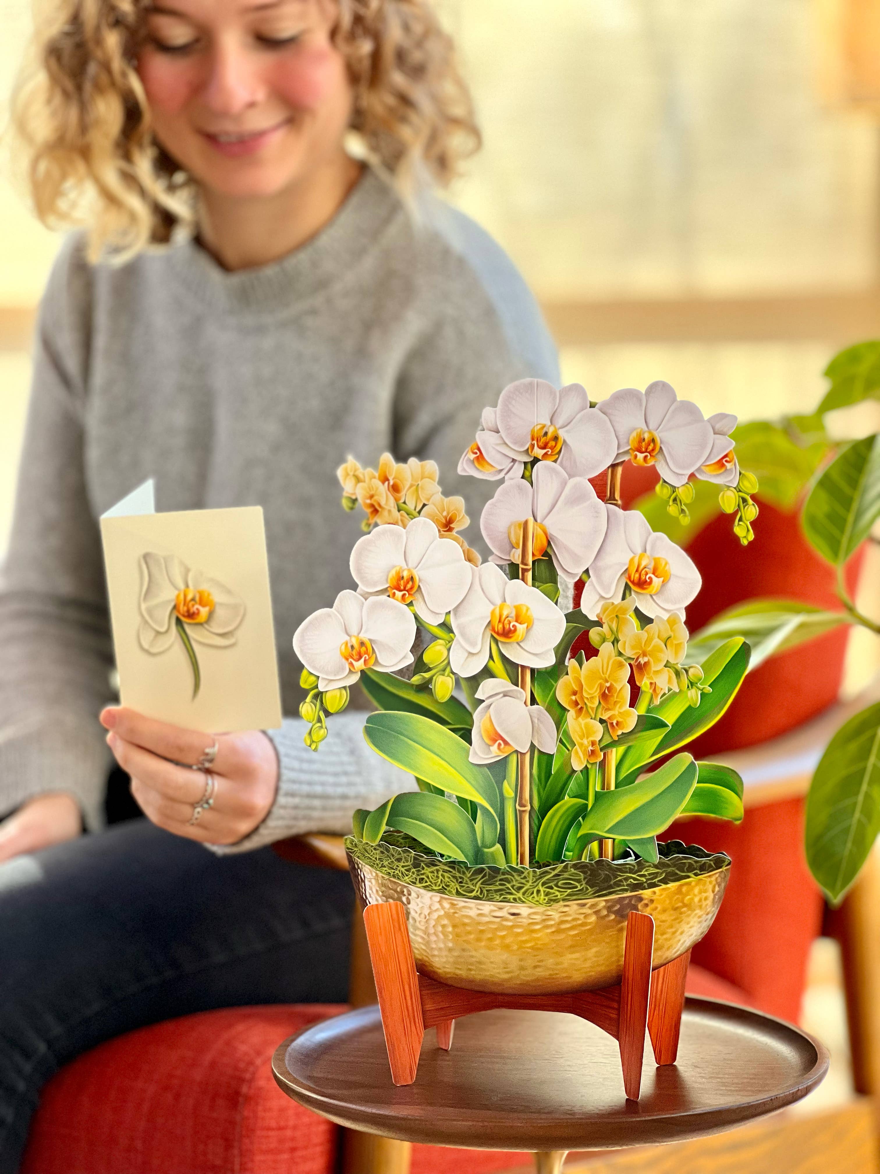 FreshCut Serenity Orchid Pop-Up Greeting Card