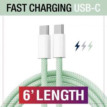 6 ft Fast Charging USB-C to USB-C Braided Cable -