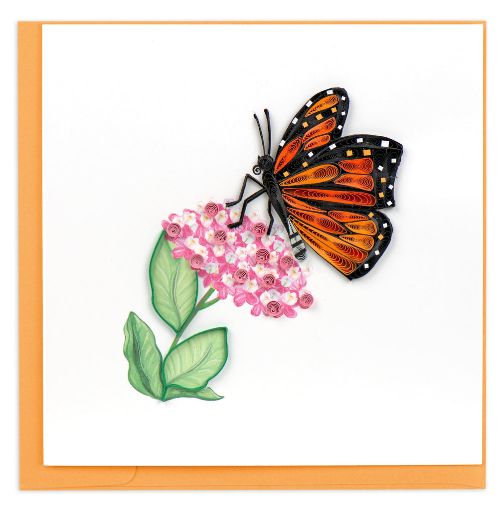Quilling Monarch Milkweed Butterfly Greeting Card