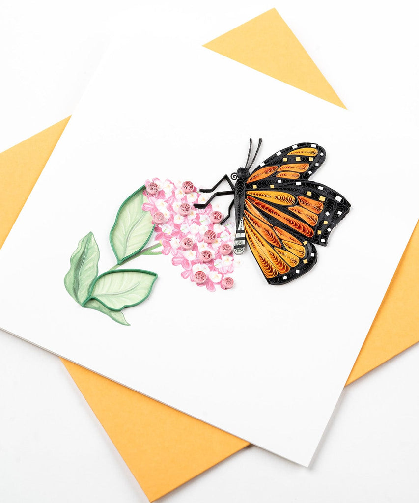 Quilling Monarch Milkweed Butterfly Greeting Card